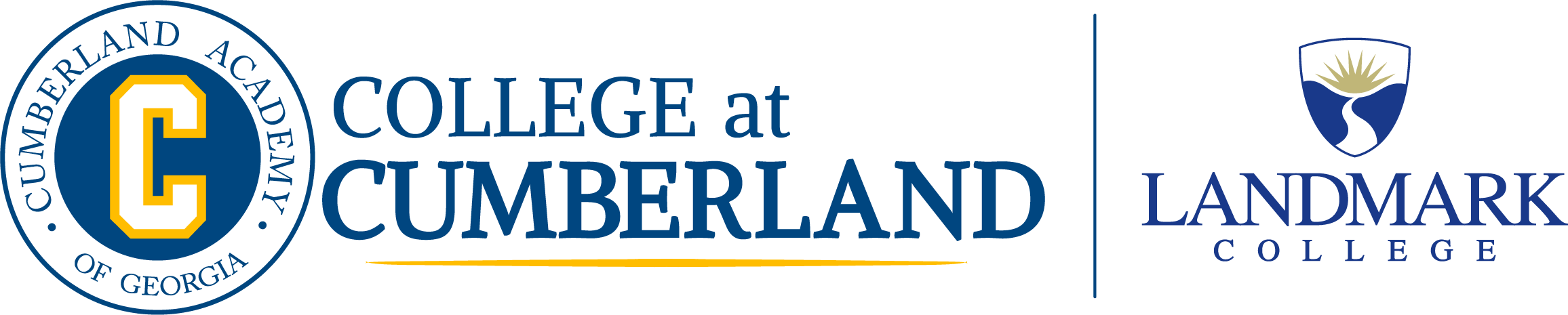 Logos for College at Cumberland and Landmark College